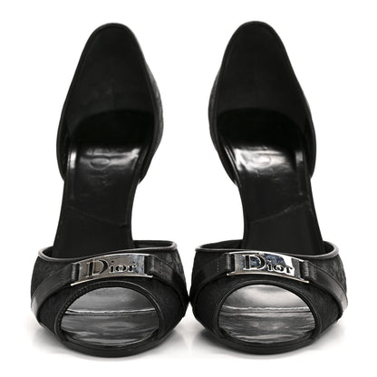 Canvas Monogram Sandals 37.5 Black