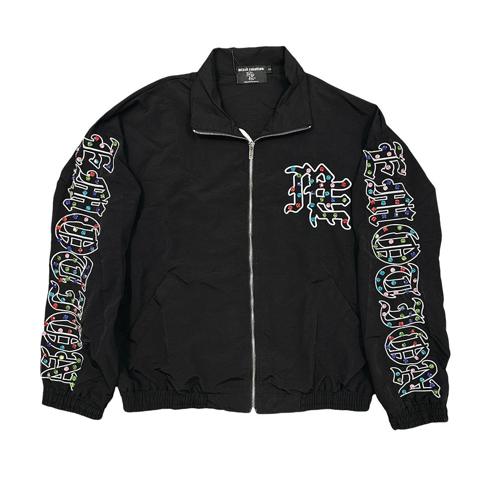 EMOTION Rhinestone Graphic Track Jacket