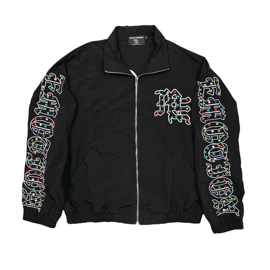 EMOTION Rhinestone Graphic Track Jacket