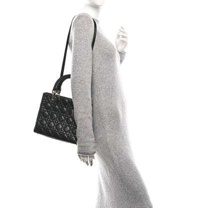 Lambskin Cannage Medium Lady Dior Black