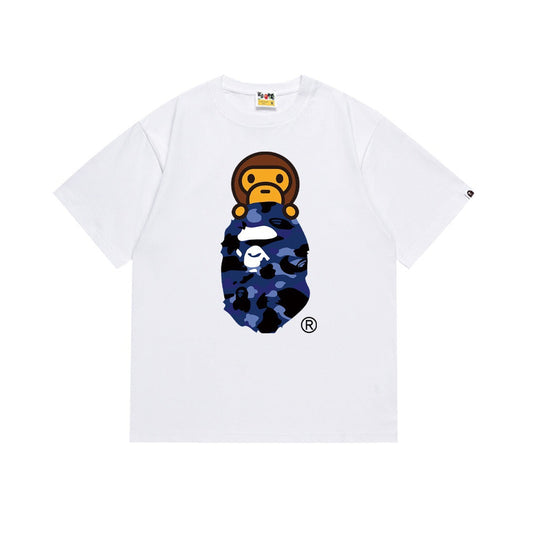 BAPE Blue Camo Ape Head T-Shirt White