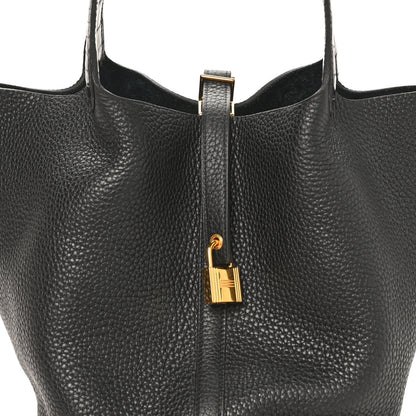 Taurillon Clemence Matte Alligator Picotin Lock Touch 22 MM Black
