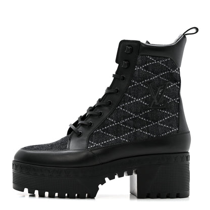 Denim Malletage Laureate Platform Desert Boots 39 Dark Blue