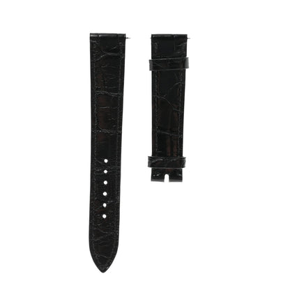 Shiny Alligator Heure H Hour Watch 30mm Strap Black
