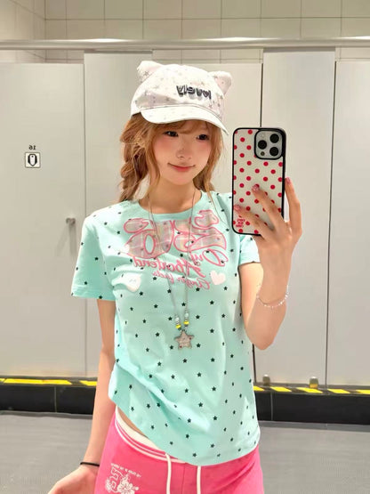 Vintage Star Print Graphic T-Shirt