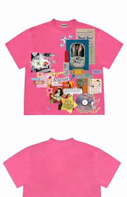 Vintage Scrapbook Graphic T-Shirt