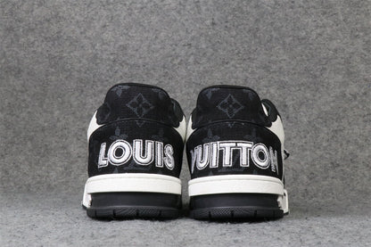 LV Trainer Low 'Velcro Strap - Black Monogram Denim'