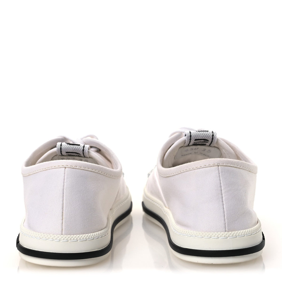 Gabardine Crystal Low Sneakers 35 Bianco