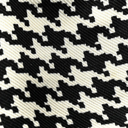 Silk Houndstooth Mitzah Scarf Black White