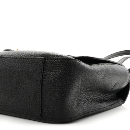 Grained Calfskin Small Souplissimo Maxi Flap Black