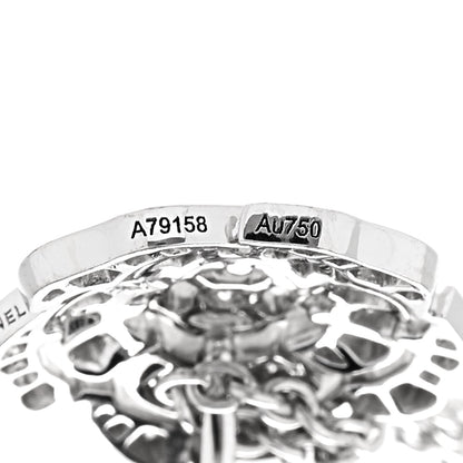 18K White Gold Diamond Bouton de Camelia Pendant Necklace