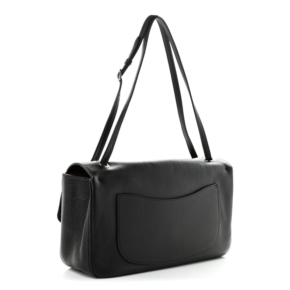 Grained Calfskin Small Souplissimo Maxi Flap Black