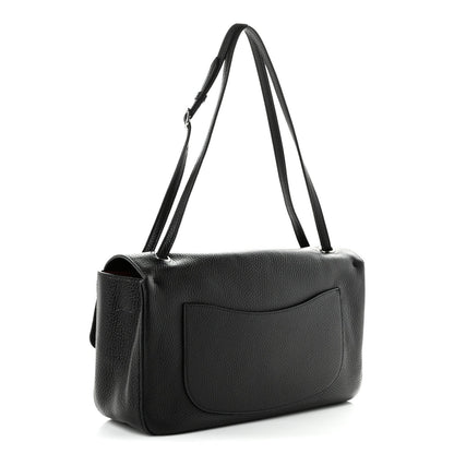 Grained Calfskin Small Souplissimo Maxi Flap Black