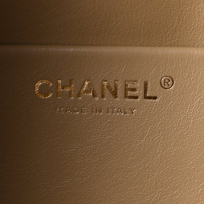 Suede Calfskin Souplissimo Maxi Flap Dark Beige