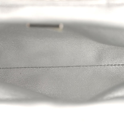 Crystal Embellished Metallic Lambskin Mini Chanel 22 Silver