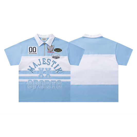 MAJESTIK XX Sports Zip Polo Shirt