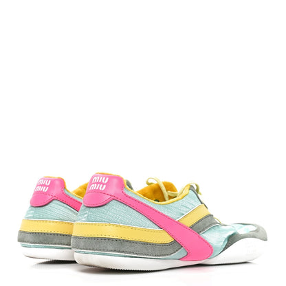 Technical Fabric Suede Gymnasium Sneakers 41 Anise Fuchsia