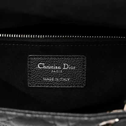 Grained Calfskin Cannage Medium Lady Dior Black