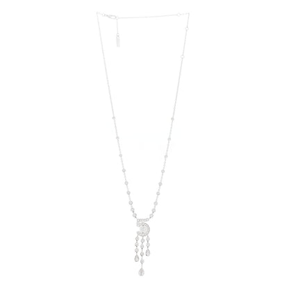18K White Gold Diamond Eternal No 5 Drop Necklace