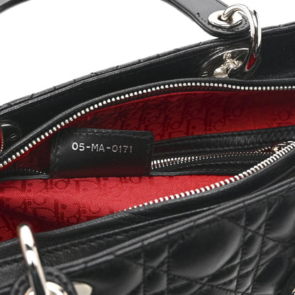 Lambskin Cannage Large Lady Dior Black