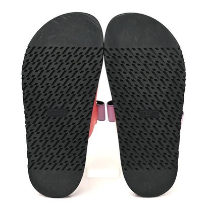 Satin Crepe Chypre Sandals 37.5 Rose Peche Violet Petale