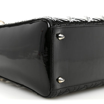 Patent Cannage Medium Lady Dior Black