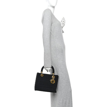 Nylon Cannage Large Lady Dior Black