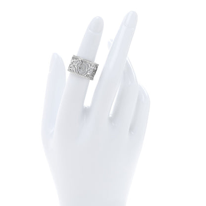 18K White Gold Diamond Camellia Ajoure Band Ring 51 5.75