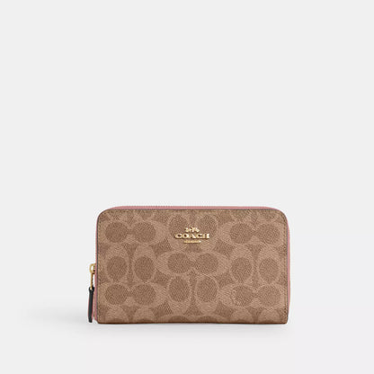 Coach Outlet Medium Id Zip Wallet In Signature Canvas