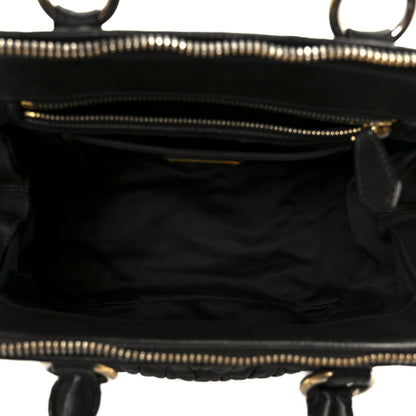 Nappa Matelasse Top Handle Black