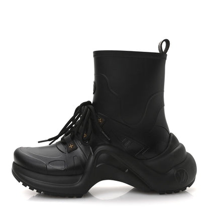Mat Rubber Monogram LV Archlight Sneaker Boots 38 Black