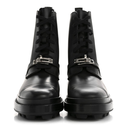 Glossed Calfskin Funk Ankle Boots 36 Black