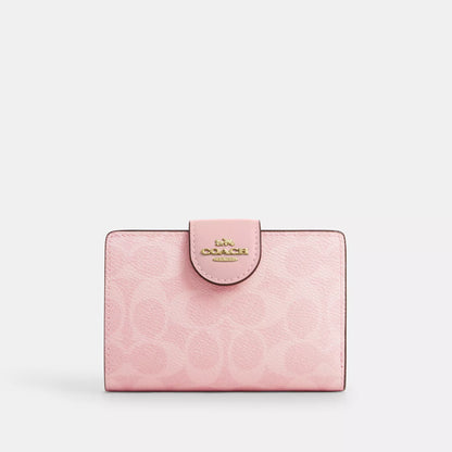 Coach Outlet Medium Corner Zip Wallet In Signature Canvas