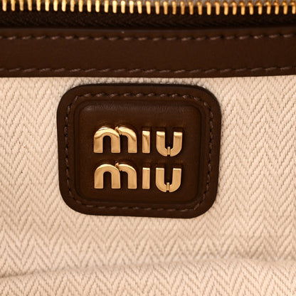 Suede Padded Regular Arcadie Top Handle Bag Cacao