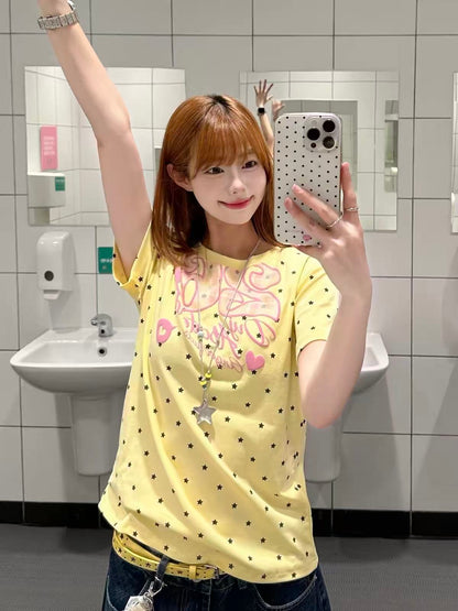 Vintage Star Print Graphic T-Shirt