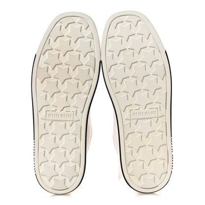 Gabardine Crystal Low Sneakers 35 Bianco