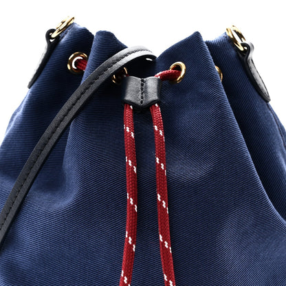 Canvas Gabardine Pouch Bucket Bag Indaco Amaranto