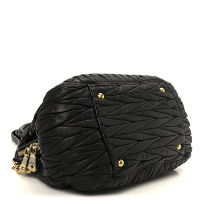 Nappa Matelasse Top Handle Black