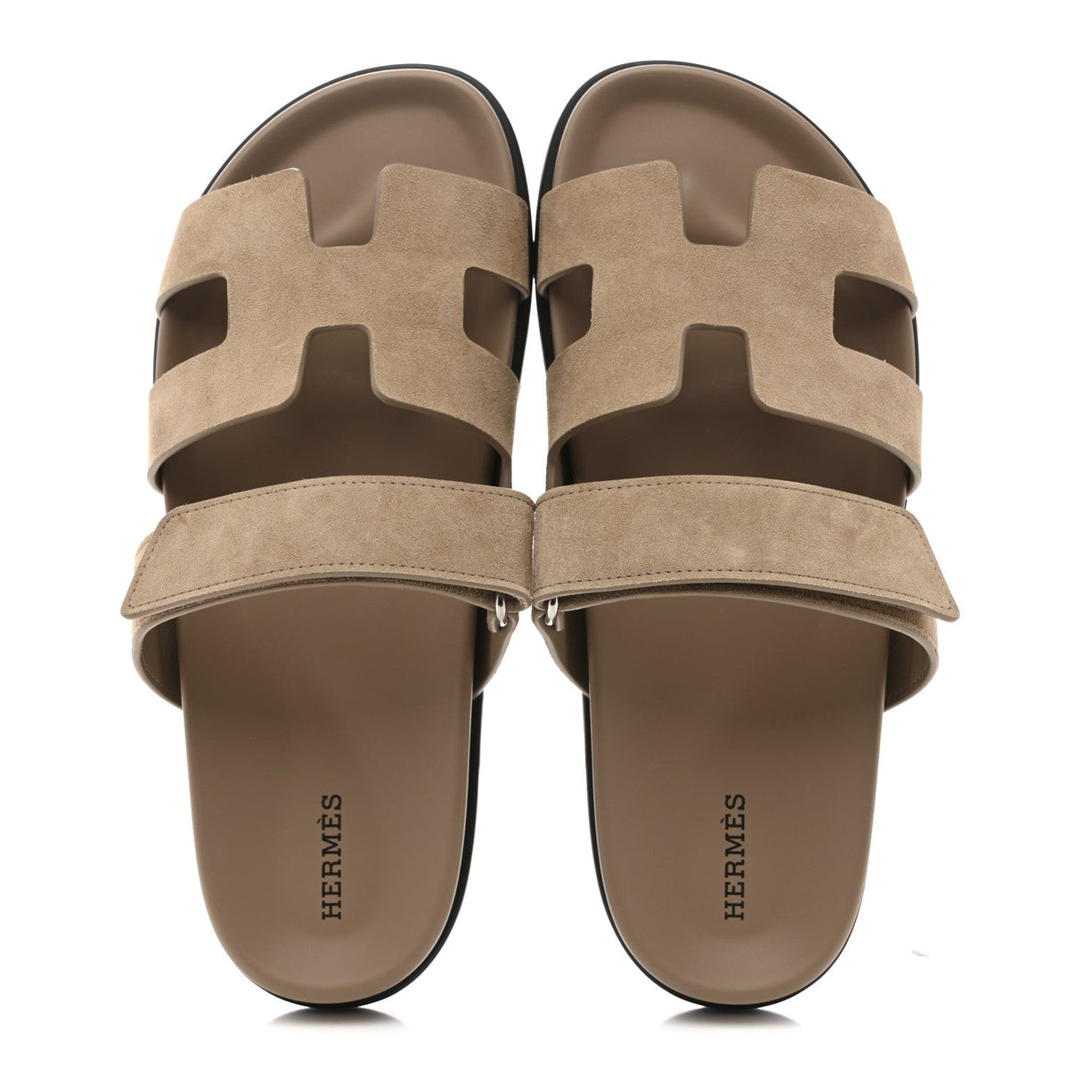 Suede Goatskin Womens Chypre Sandals 40.5 Beige Sable