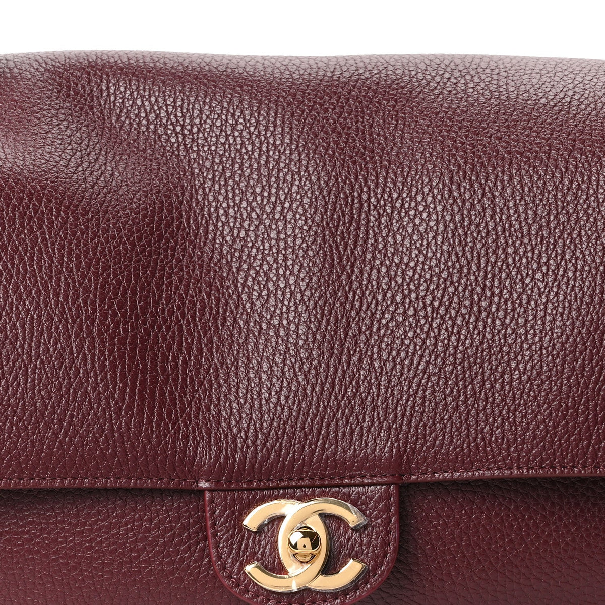 Grained Calfskin Small Souplissimo Maxi Flap Burgundy