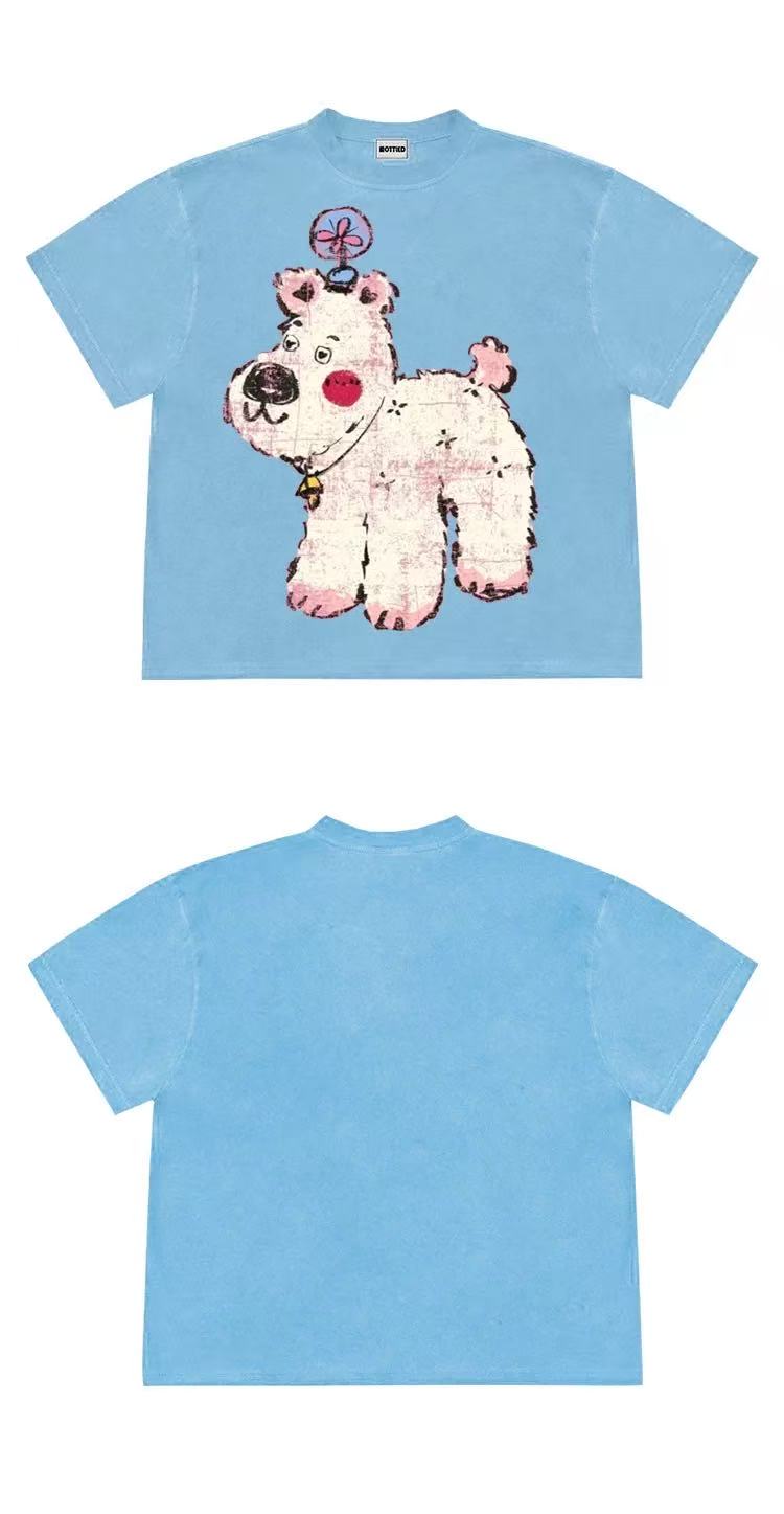 Cute Puppy Graphic Oversized T-Shirt
