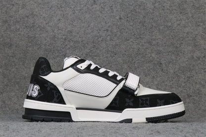 LV Trainer Low 'Velcro Strap - Black Monogram Denim'
