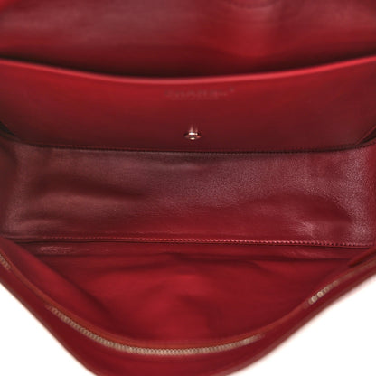 Grained Calfskin Small Souplissimo Maxi Flap Burgundy