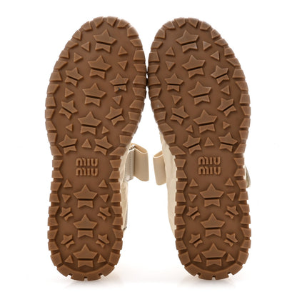 Technical Fabric Suede Womens Tyre Ballerina Flats 36.5 Ivory