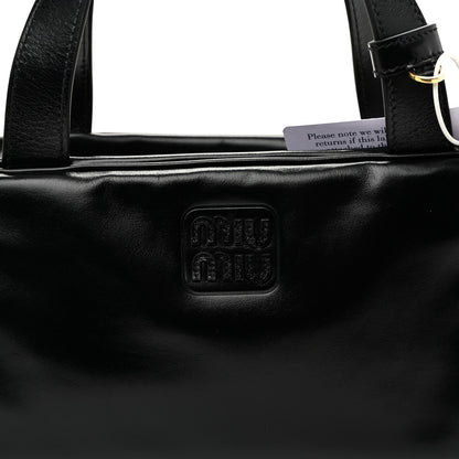 Vitello Lux Bauletto Top Handle Bag Black