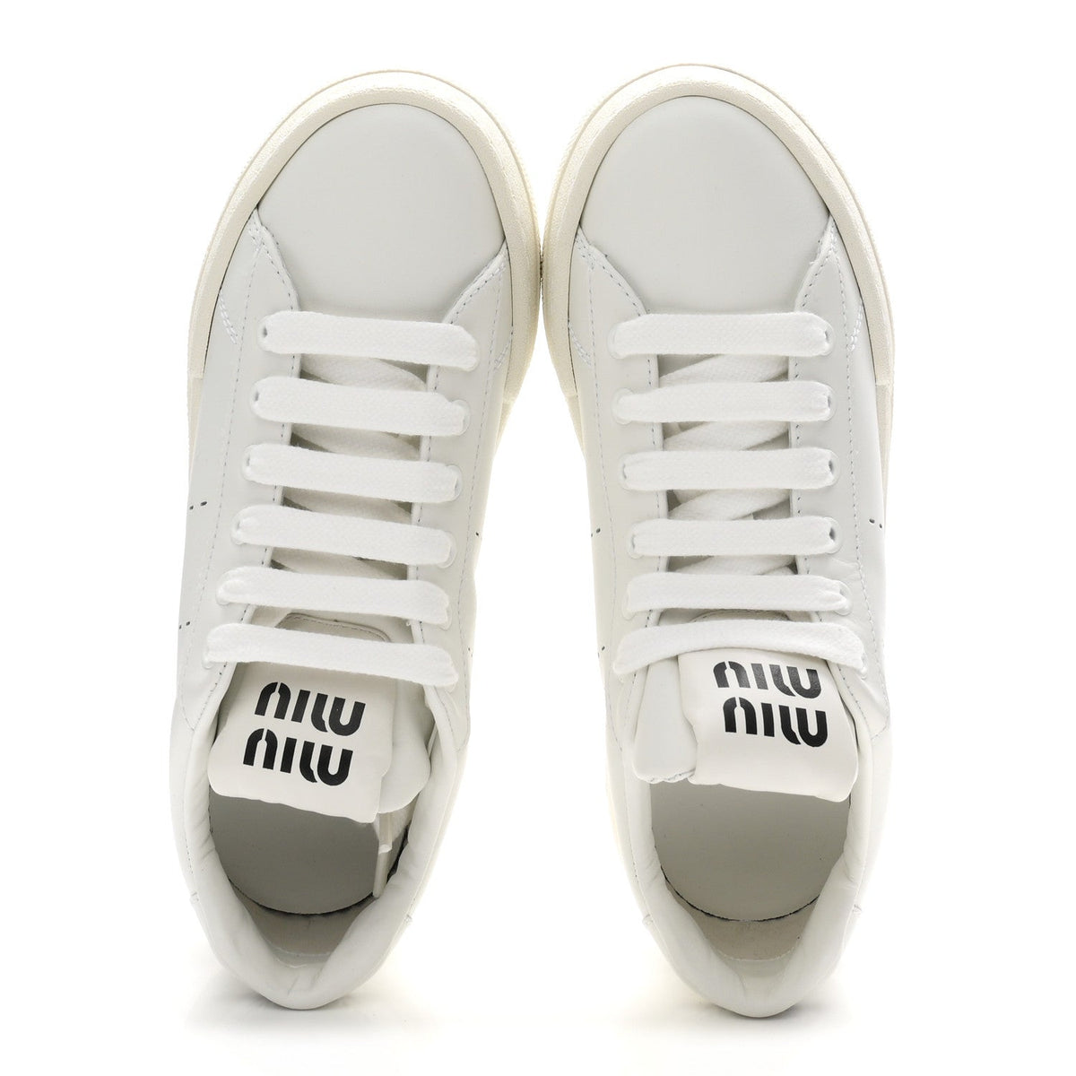 Calfskin Womens Low Top Sneakers 6.5 White