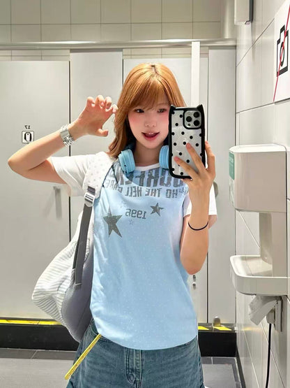 Vintage Raglan Star Graphic T-Shirt