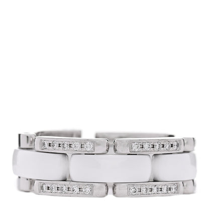 18K White Gold Ceramic Diamond Medium Ultra Ring White 50 5.5