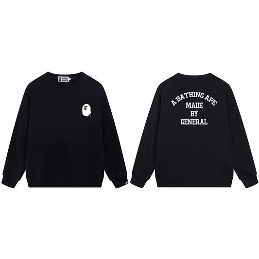 BAPE White Ape Head Logo Back Print Crewneck Sweatshirt