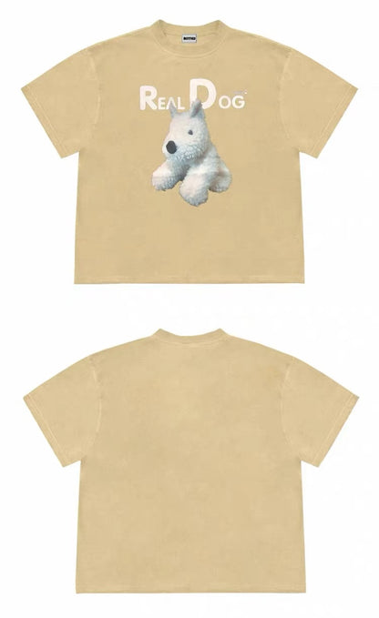 Real Dog Plush Graphic Oversized T-Shirt